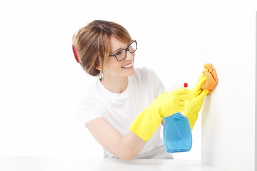 Office cleaning in Acton with a tidy workspace and sanitized surfaces
